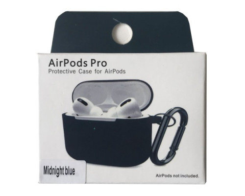 Чохол для AirPods Pro Silicone Slim (+ карабин) NEW BOX Midnight blue mag-2000001458570141760