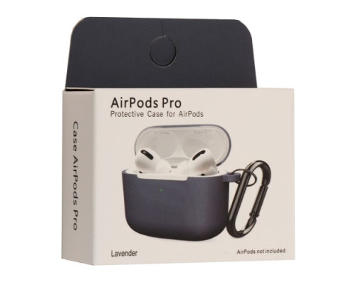 Чохол для AirPods Pro Silicone Slim (+ карабин) NEW BOX Lavander mag-2000001458594132866