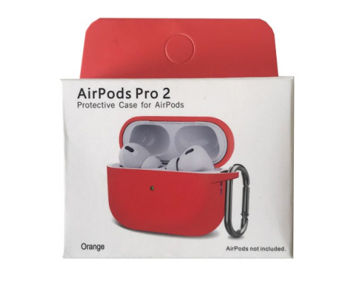 Чохол для AirPods Pro 2 Silicone Slim (+ Карабин) NEW BOX Orange mag-2000001458921132894