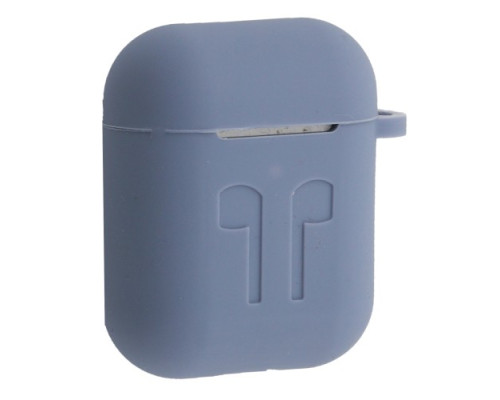 Чохол для AirPods силіконовий LOGO 2в1(+ карабин) тех.пак Lavander mag-200000153804351249