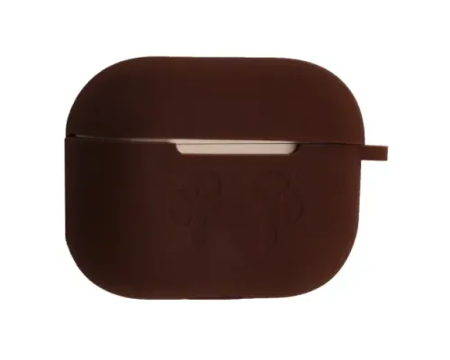 Чохол для AirPods PRO 2 силіконовий LOGO 2в1(+ карабин) тех.пак Brown mag-2000001606483138403