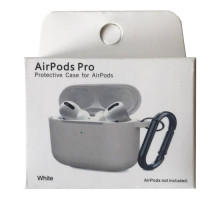Чохол для AirPods Pro Silicone Slim (+ карабин) NEW BOX White mag-2000001457887132841