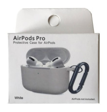 Чохол для AirPods Pro Silicone Slim (+ карабин) NEW BOX White mag-2000001457887132841