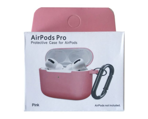Чохол для AirPods Pro Silicone Slim (+ карабин) NEW BOX Pink mag-2000001458457132854