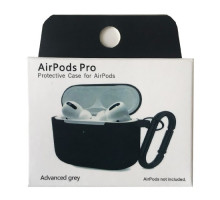 Чохол для AirPods Pro Silicone Slim (+ карабин) NEW BOX Advanced grey mag-2000001458600132867