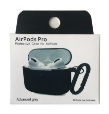 Чохол для AirPods Pro Silicone Slim (+ карабин) NEW BOX Advanced grey mag-2000001458600132867