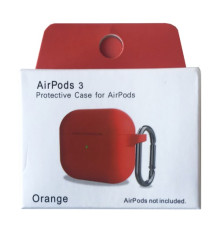 Чохол для AirPods 3 Silicone Slim (+ Карабин) NEW BOX Orange mag-2000001458730132878