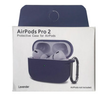 Чохол для AirPods Pro 2 Silicone Slim (+ Карабин) NEW BOX Lavander mag-2000001458945132896