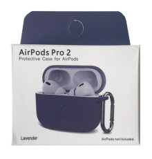 Чохол для AirPods Pro 2 Silicone Slim (+ Карабин) NEW BOX Lavander mag-2000001458945132896