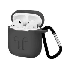 Чохол для AirPods силіконовий LOGO 2в1(+ карабин) тех.пак Grey mag-200000097631041095