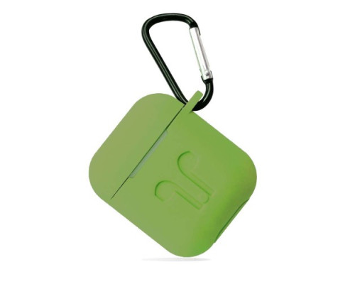 Чохол для AirPods силіконовий LOGO 2в1(+ карабин) тех.пак Virid mag-2000001032541138319