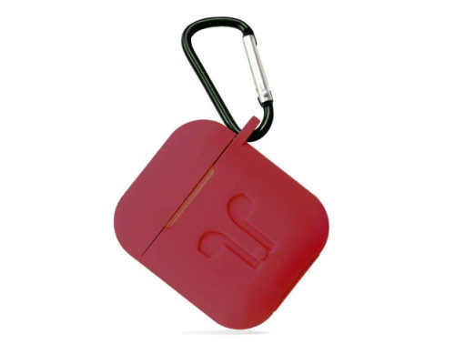 Чохол для AirPods силіконовий LOGO 2в1(+ карабин) тех.пак Marsala mag-200000103252724291