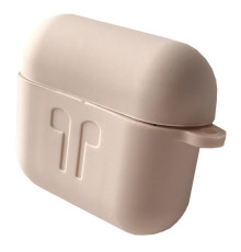 Чохол для AirPods 3 силіконовий 2мм LOGO 2в1(+ карабин) тех.пак Pink Sand mag-2000001376027138339