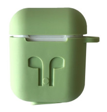 Чохол для AirPods силіконовий LOGO 2в1(+ карабин) тех.пак Green mag-2000001384275138929