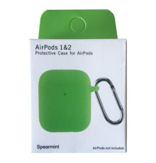 Чохол для AirPods 1/2 Silicon Slim (+ карабин) NEW BOX Spearmint mag-200000145828033160