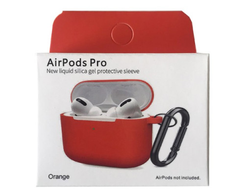 Чохол для AirPods Pro Silicone Slim (+ карабин) NEW BOX Orange mag-2000001458488132856