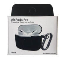 Чохол для AirPods Pro Silicone Slim (+ карабин) NEW BOX Black mag-2000001458617132868
