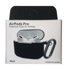Чохол для AirPods Pro Silicone Slim (+ карабин) NEW BOX Black mag-2000001458617132868