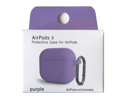 Чохол для AirPods 3 Silicone Slim (+ Карабин) NEW BOX Purple mag-2000001458747132879