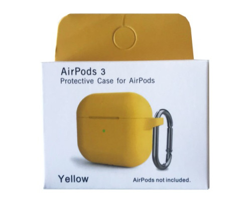 Чохол для AirPods 3 Silicone Slim (+ Карабин) NEW BOX Yellow mag-200000145872333205