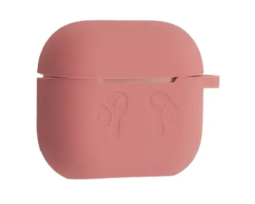 Чохол для AirPods 3 силіконовий 2мм LOGO 2в1(+ карабин) тех.пак Dark pink mag-2000001606452138400