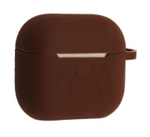 Чохол для AirPods 3 силіконовий 2мм LOGO 2в1(+ карабин) тех.пак Brown mag-2000001606469138401