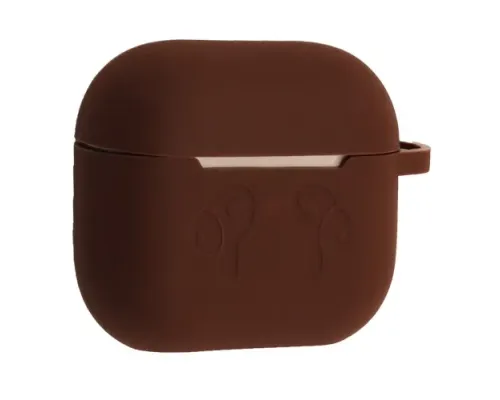 Чохол для AirPods 3 силіконовий 2мм LOGO 2в1(+ карабин) тех.пак Brown mag-2000001606469138401