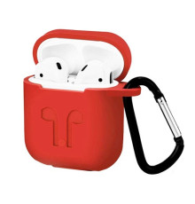 Чохол для AirPods силіконовий LOGO 2в1(+ карабин) тех.пак Red mag-200000097622861381