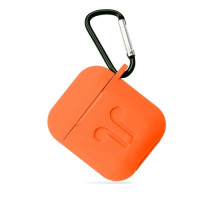 Чохол для AirPods силіконовий LOGO 2в1(+ карабин) тех.пак Orange mag-200000103253424294