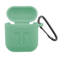 Чохол для AirPods силіконовий LOGO 2в1(+ карабин) тех.пак Mint mag-200000114287549833