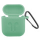 Чохол для AirPods силіконовий LOGO 2в1(+ карабин) тех.пак Mint mag-200000114287549833