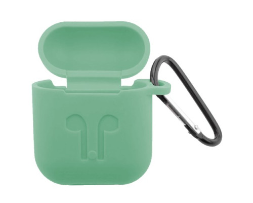 Чохол для AirPods силіконовий LOGO 2в1(+ карабин) тех.пак Mint mag-200000114287549833