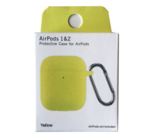 Чохол для AirPods 1/2 Silicon Slim (+ карабин) NEW BOX Yellow mag-200000145829733161