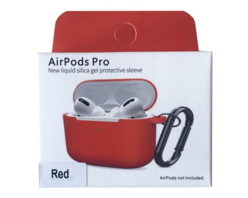 Чохол для AirPods Pro Silicone Slim (+ карабин) NEW BOX Red mag-2000001458495132857