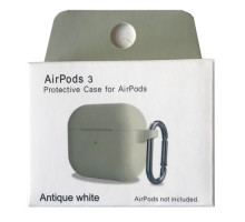 Чохол для AirPods 3 Silicone Slim (+ Карабин) NEW BOX Antique white mag-2000001458624132869