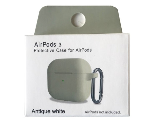 Чохол для AirPods 3 Silicone Slim (+ Карабин) NEW BOX Antique white mag-2000001458624132869