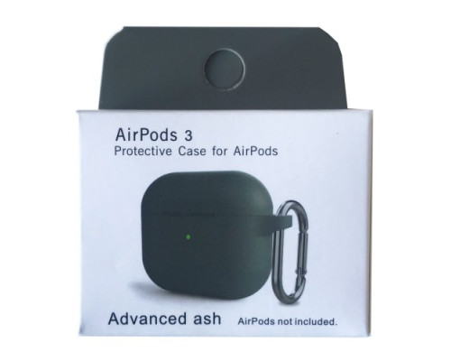 Чохол для AirPods 3 Silicone Slim (+ Карабин) NEW BOX Advanced ash mag-2000001458792133045