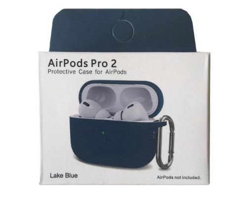 Чохол для AirPods Pro 2 Silicone Slim (+ Карабин) NEW BOX Lake blue mag-2000001458969132898