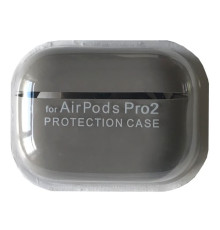 Чохол для AirPods PRO 2 SILICONE CASE/MICROFIBER Grey mag-2000001431290138072