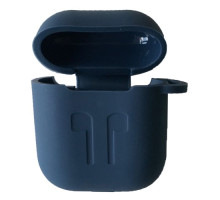 Чохол для AirPods силіконовий LOGO 2в1(+ карабин) тех.пак Midnight blue mag-200000143286039435