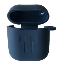 Чохол для AirPods силіконовий LOGO 2в1(+ карабин) тех.пак Midnight blue mag-200000143286039435