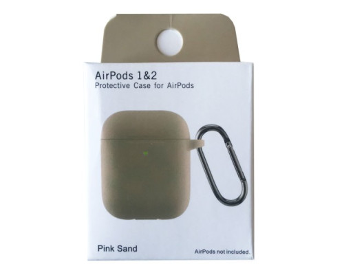 Чохол для AirPods 1/2 Silicon Slim (+ карабин) NEW BOX Pink sand mag-2000001458273132845