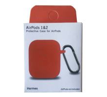 Чохол для AirPods 1/2 Silicon Slim (+ карабин) NEW BOX Hermes mag-200000145832733164