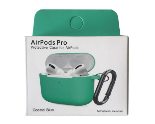 Чохол для AirPods Pro Silicone Slim (+ карабин) NEW BOX Coastal blue mag-2000001458501132858