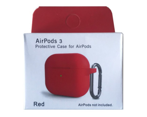 Чохол для AirPods 3 Silicone Slim (+ Карабин) NEW BOX Red mag-2000001458761132881