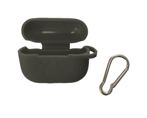Чохол для AirPods PRO силіконовий LOGO 2в1(+ карабин) тех.пак Dark grey mag-2000001153918138332