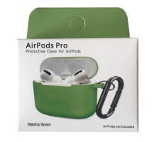 Чохол для AirPods Pro Silicone Slim (+ карабин) NEW BOX Matcha green mag-2000001458518132859