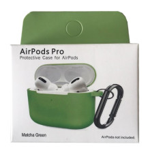 Чохол для AirPods Pro Silicone Slim (+ карабин) NEW BOX Matcha green mag-2000001458518132859