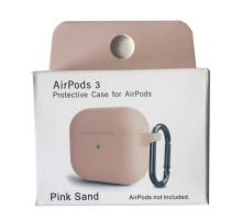 Чохол для AirPods 3 Silicone Slim (+ Карабин) NEW BOX Pink Sand mag-2000001458648132871