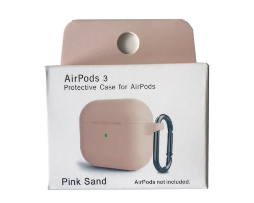 Чохол для AirPods 3 Silicone Slim (+ Карабин) NEW BOX Pink Sand mag-2000001458648132871